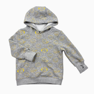 Pull à capuchon gris 'smiley' 3Y