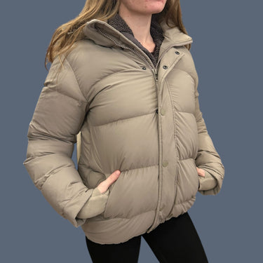 Manteau taupe 'superpuff' pour femmes XXS