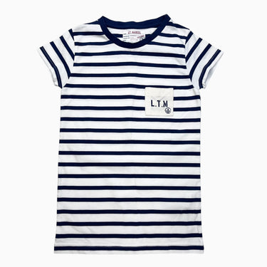 T-shirt blanc rayé marine 12Y
