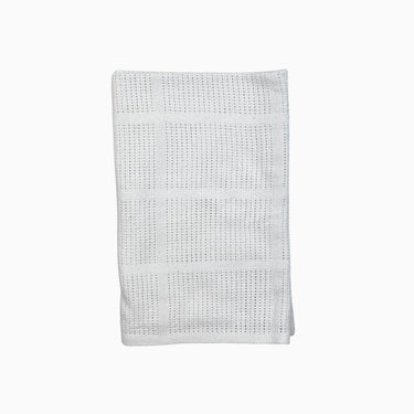 Couverture blanche en tricot de coton