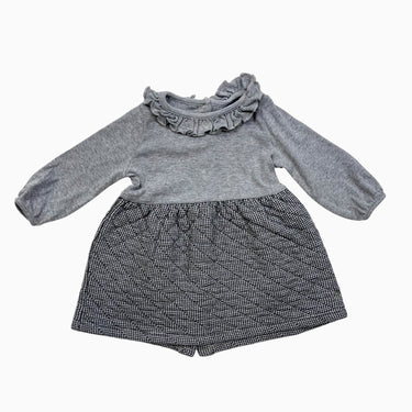 Robe grises à imprimé pied de poule 6M