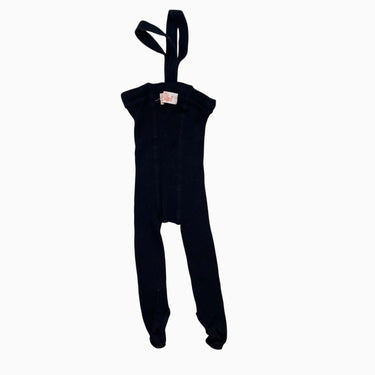Bas collant noir à bretelle avec pied 52-56CM (3-6M)