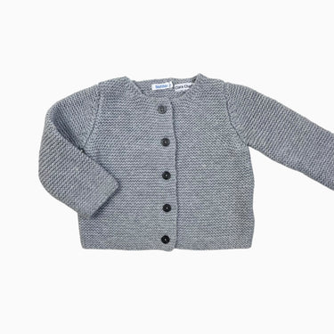 Cardigan gris en tricot de coton et laine 6M