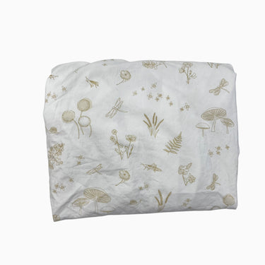 Drap contour blanc 'prairie' bassinette (crib size)