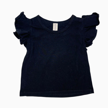 T-shirt noir avec volants aux manches 2Y
