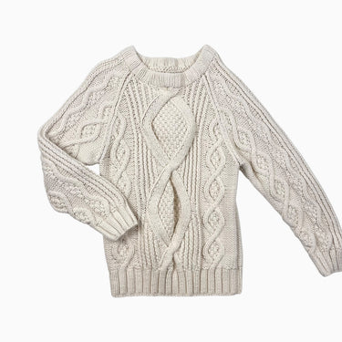 Pull vanille en tricot torsadé 5Y