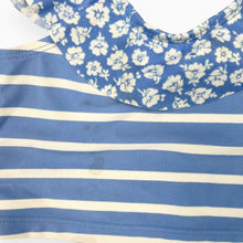 Charger l&#39;image dans la galerie, Bikini bleu periwinkle à rayures et motif floral 18-24M
