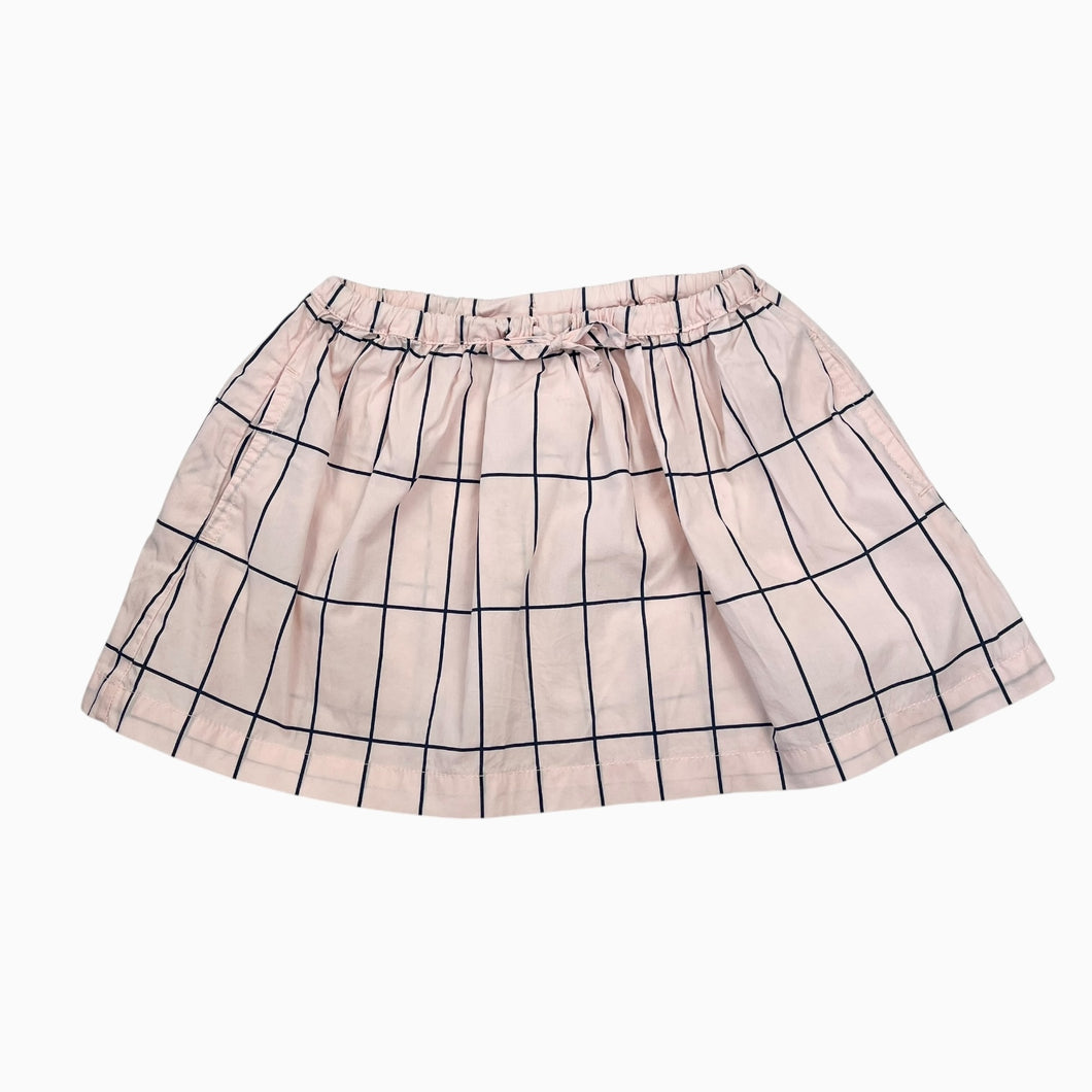 Jupe rose pâle en coton à imprimé grid acier 2Y