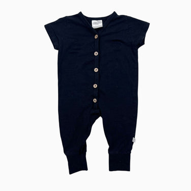 Combi noire en bambou et spandex avec boutons 0-6M