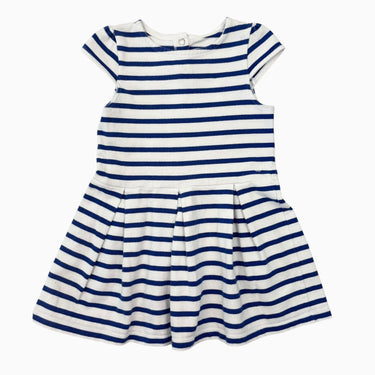 Robe en coton épais à rayures blanches et bleu royales 4Y