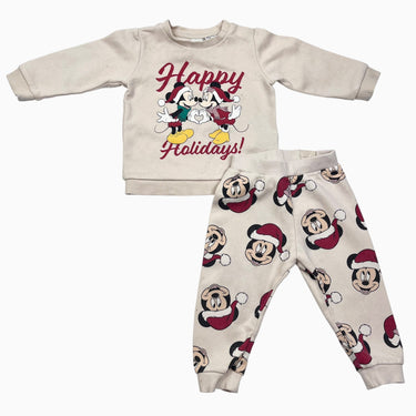 Ensemble pull et jogger vanille 'Mickey et Minnie Mouse' 9-12M