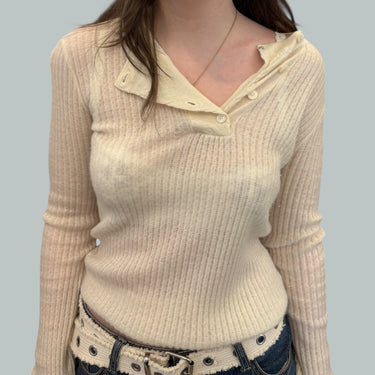 Chandail vanille vanille en tricot de cachemire pour femmes XS