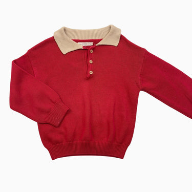 Pull à col rouge en tricot 4-5Y