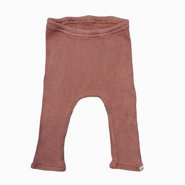 Legging terracotta en soie et coton cotelé 6-12M