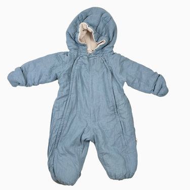 Combi mi-saison bleu ciel en mousseline coton doublée et matelassé 86-92 (2Y)