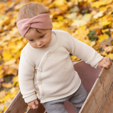 Bandeau marine en laine bouillie (42-46cm) 3-6M