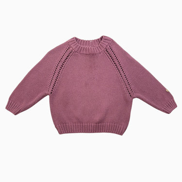 Pull mauve en tricot de coton 18-24M