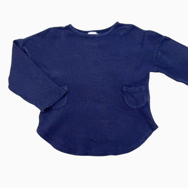 Chandail marine en coton gaufré 7-8Y