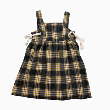 Robe jumper grise carreauté jaune 4-5Y