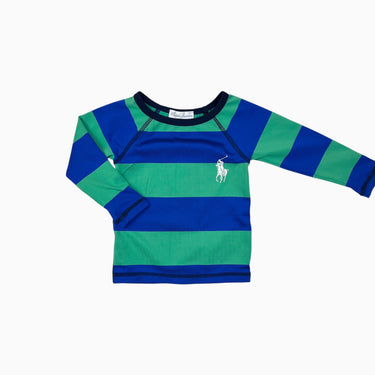 Haut de maillot à rayures vertes et bleues 3-6M