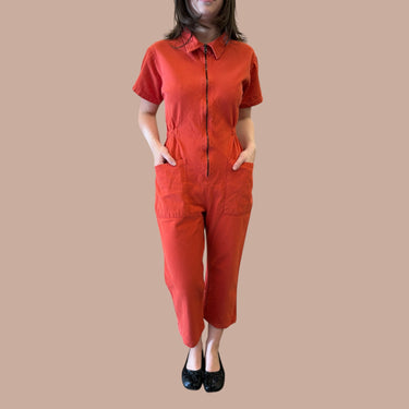 Combi rouge paprika 'Utility' en canvas de coton bio pour femmes S