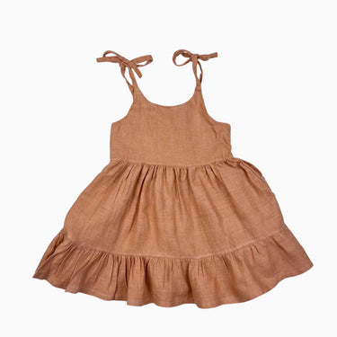 Robe orangée en lin 2-3Y