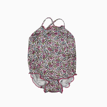 Maillot vanille fleuri style 'liberty' avec bretelles ajustables 12-24M