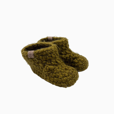 Pantoufles en laine ocre 14.5cm 2Y