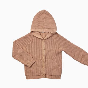 Veste à capuchon orangé en tricot de coton 5Y