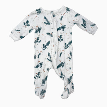 Pyjama blanc à imprimé branche de houx en coton 3M