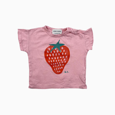 T-shirt rose 'fraise' 3-6M