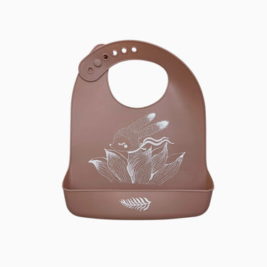 Bavoir vieux-rose en silicone biche