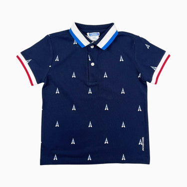 Polo marine 'Tour Eiffel' en coton piqué 6Y