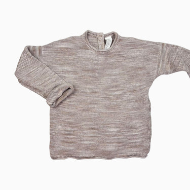 Pull sable mélangé en tricot de coton bio 3-4Y