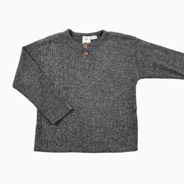 Pulll anthracite en tricot tout-doux avec boutons 4-5Y
