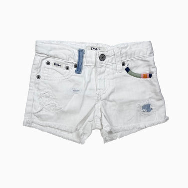 Short en jean blanc broderie 3Y