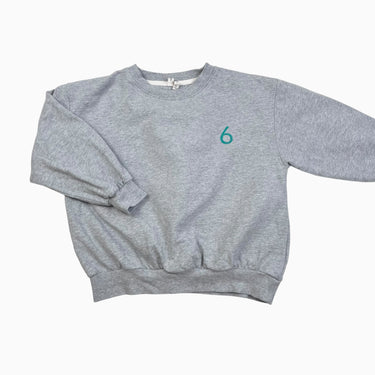 Pull n.6 gris en coton ouaté 5-6Y