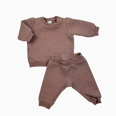 Ensemble vieux-mauve en coton matelassé 4-6M