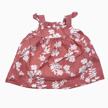 Robe saumon à imprimé hibiscus en coton 3M