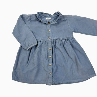 Robe bleue-grise en corduroy 24M