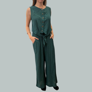 Combi sarcelle en viscose pour femmes XS