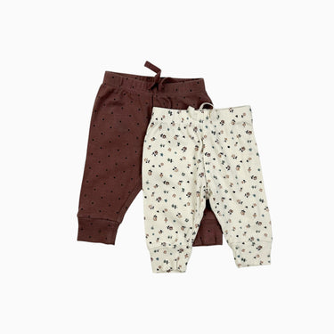 Duo de legging à pois et fleuri 0-3M