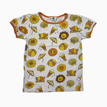 T-shirt gris 'crabes et cornet de glace' 9-10Y