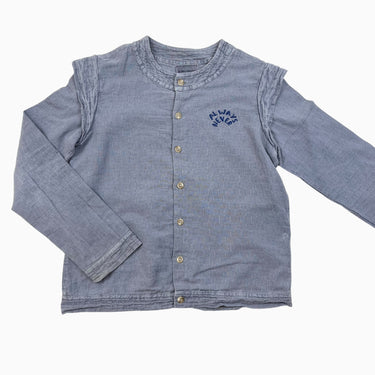 Blouse grise 'Always Never' en coton 10-11Y