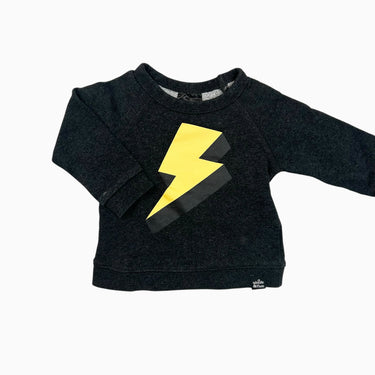 Pull noir 'éclair' 6-12M