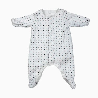 Pyjama blanc en coton à imprimé coeurs 3M