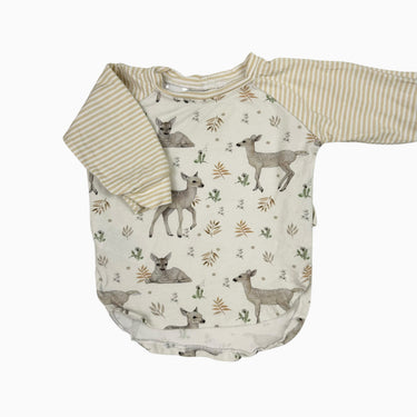 Chandail 'faons' en bambou et coton 0-6M