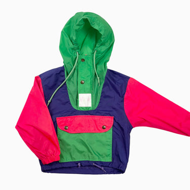Anorak vintage style coupe-vent de pluie colorblock 4Y