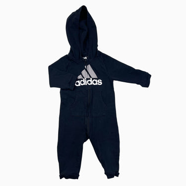 Combi noire à capuchon et à imprimé "Adidas" en coton 9M