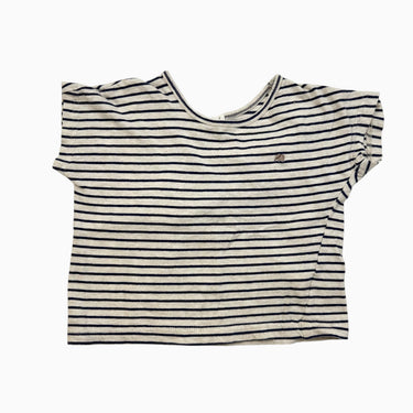 T-shirt crème rayé marine 4Y